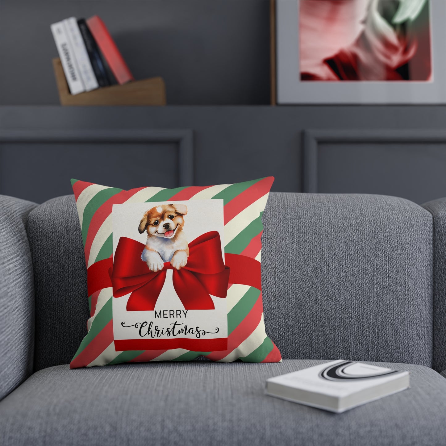 Puppy Gift Christmas Pillow