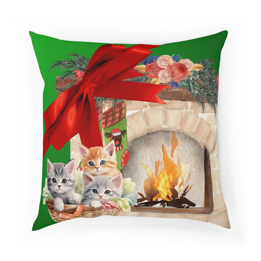 Kitten Christmas Pillow