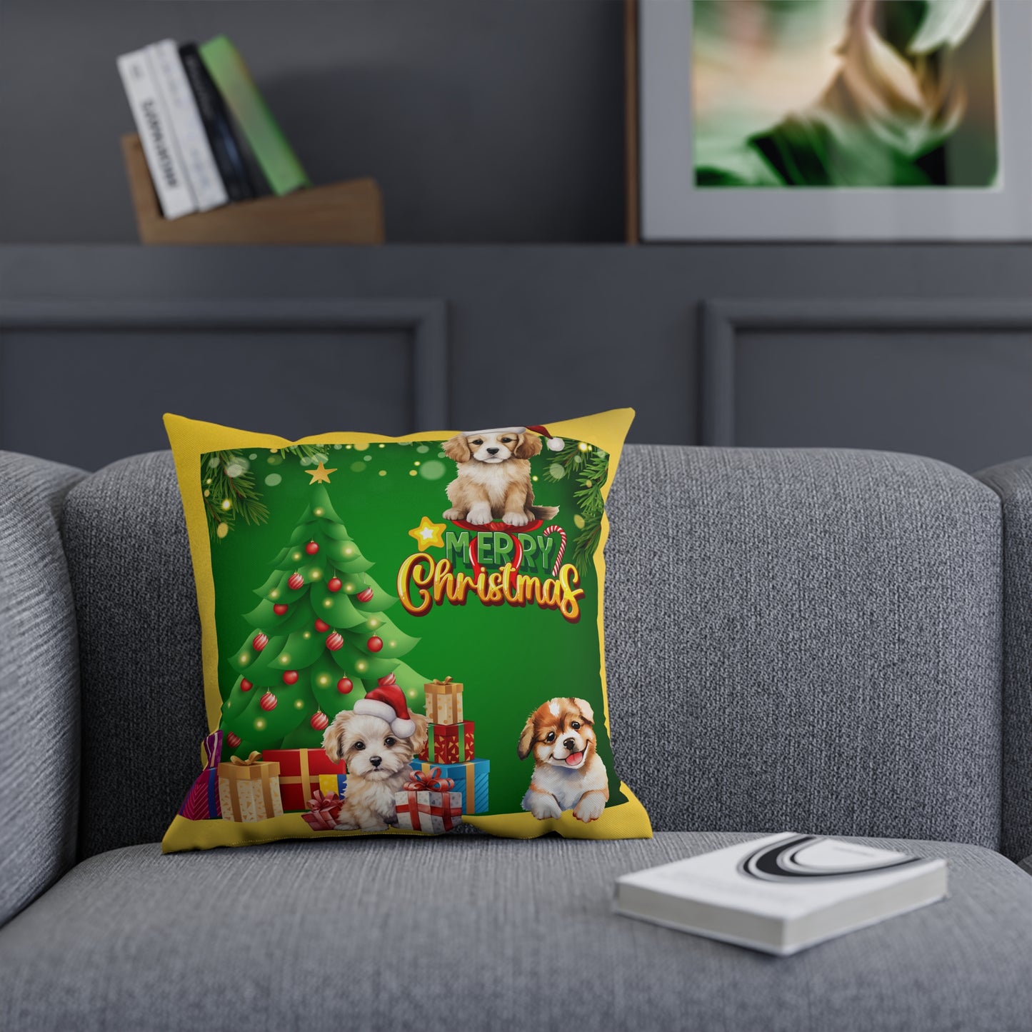 Puppy Christmas Pillow