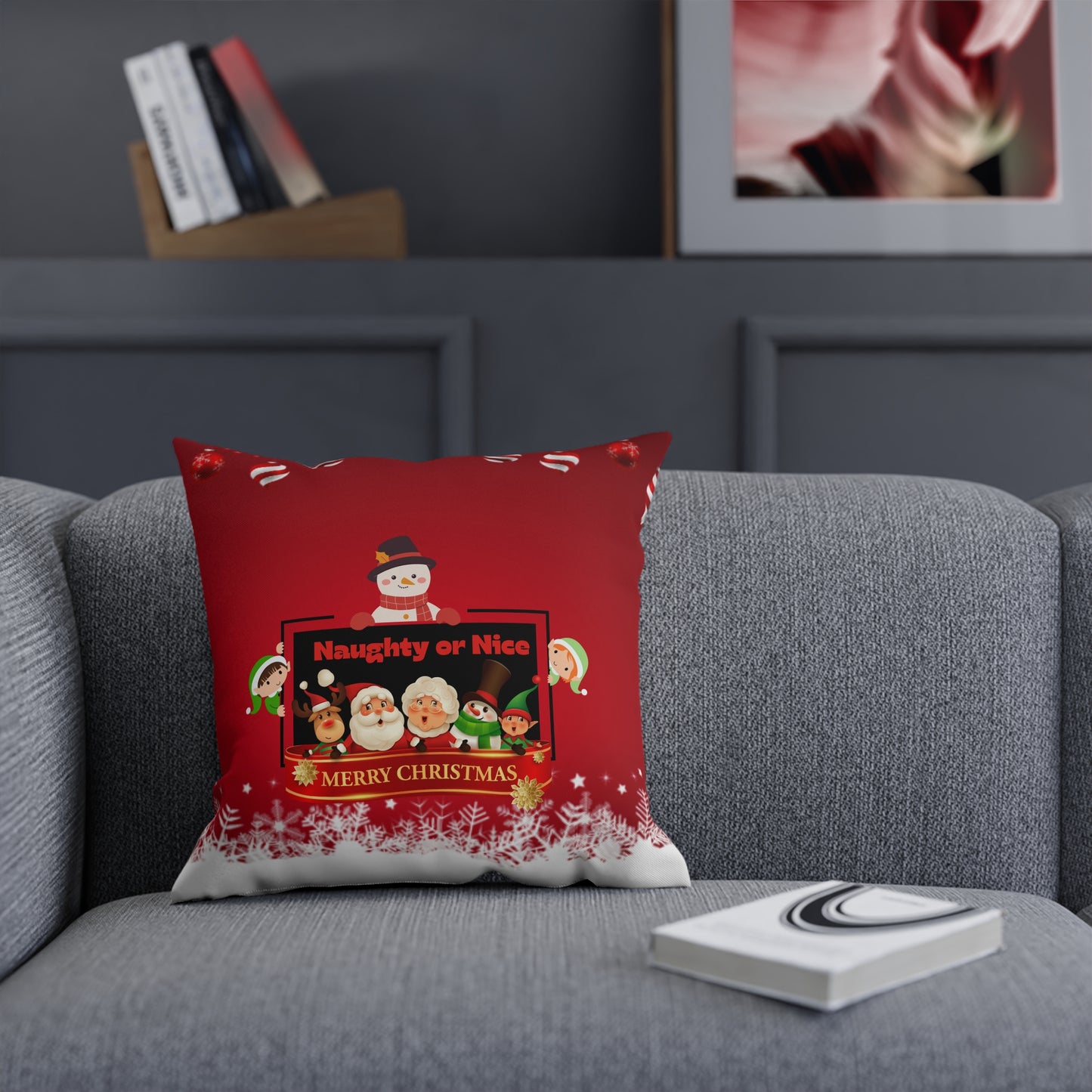 Naughty or Nice Christmas Pillow