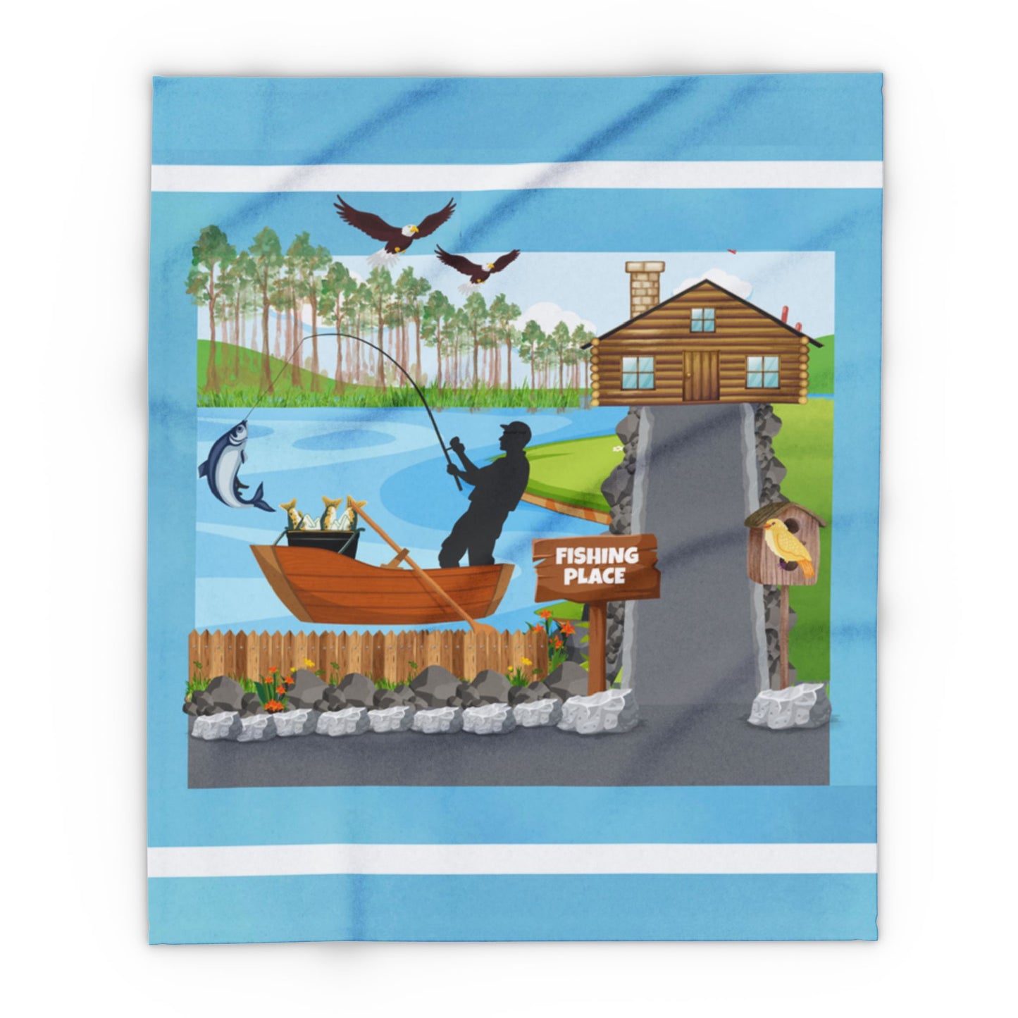 Family Fisherman Fleece Blanket