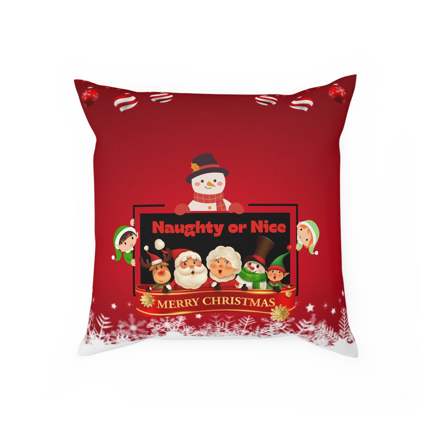 Naughty or Nice Christmas Pillow