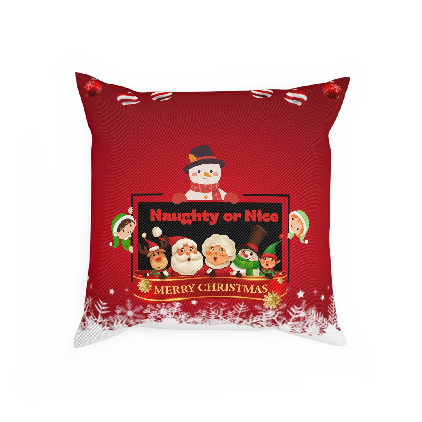 Naughty or Nice Christmas Pillow