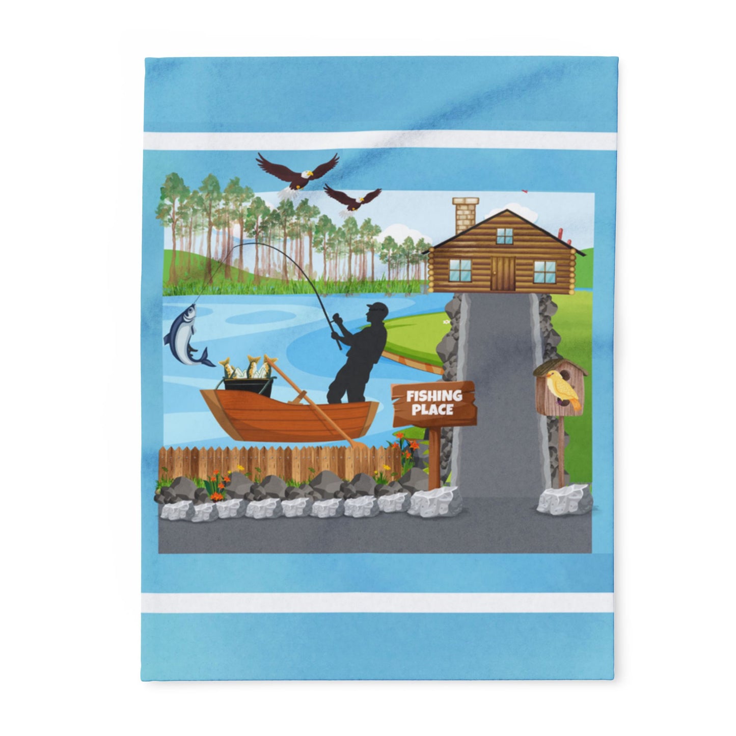 Family Fisherman Fleece Blanket