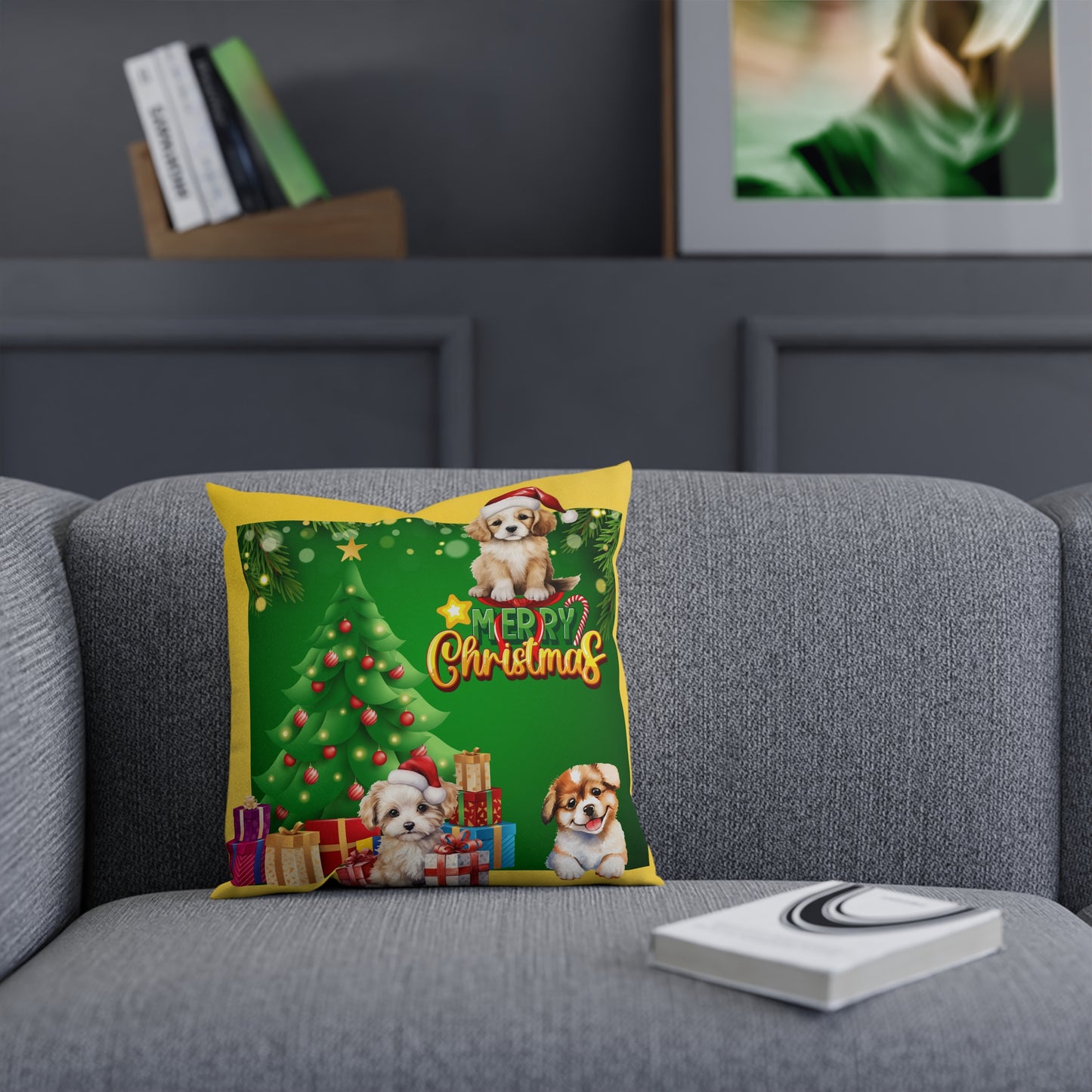 Puppy Christmas Pillow