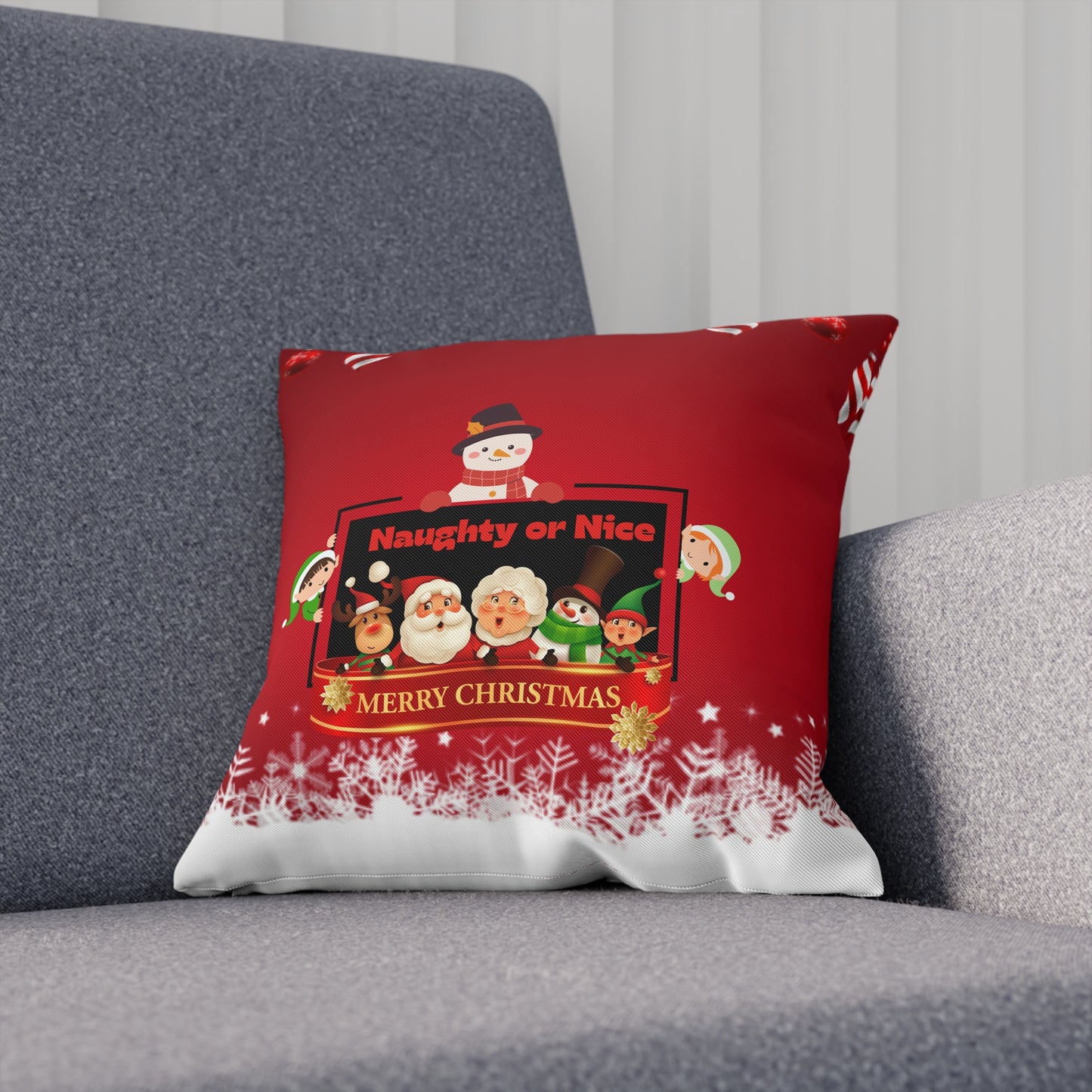 Naughty or Nice Christmas Pillow