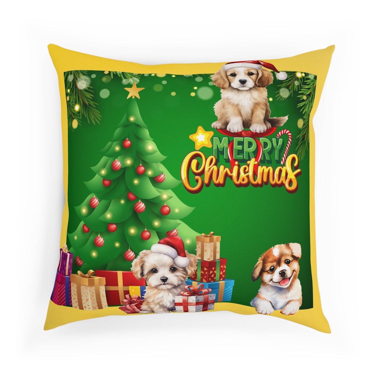 Puppy Christmas Pillow