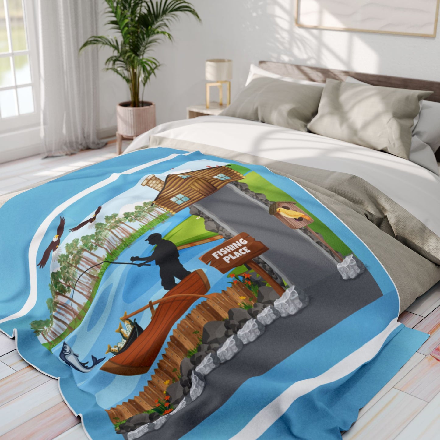 Family Fisherman Fleece Blanket