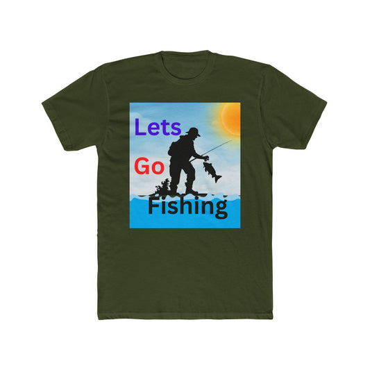 Lets Go Fishing - Unisex Cotton Crew Tee