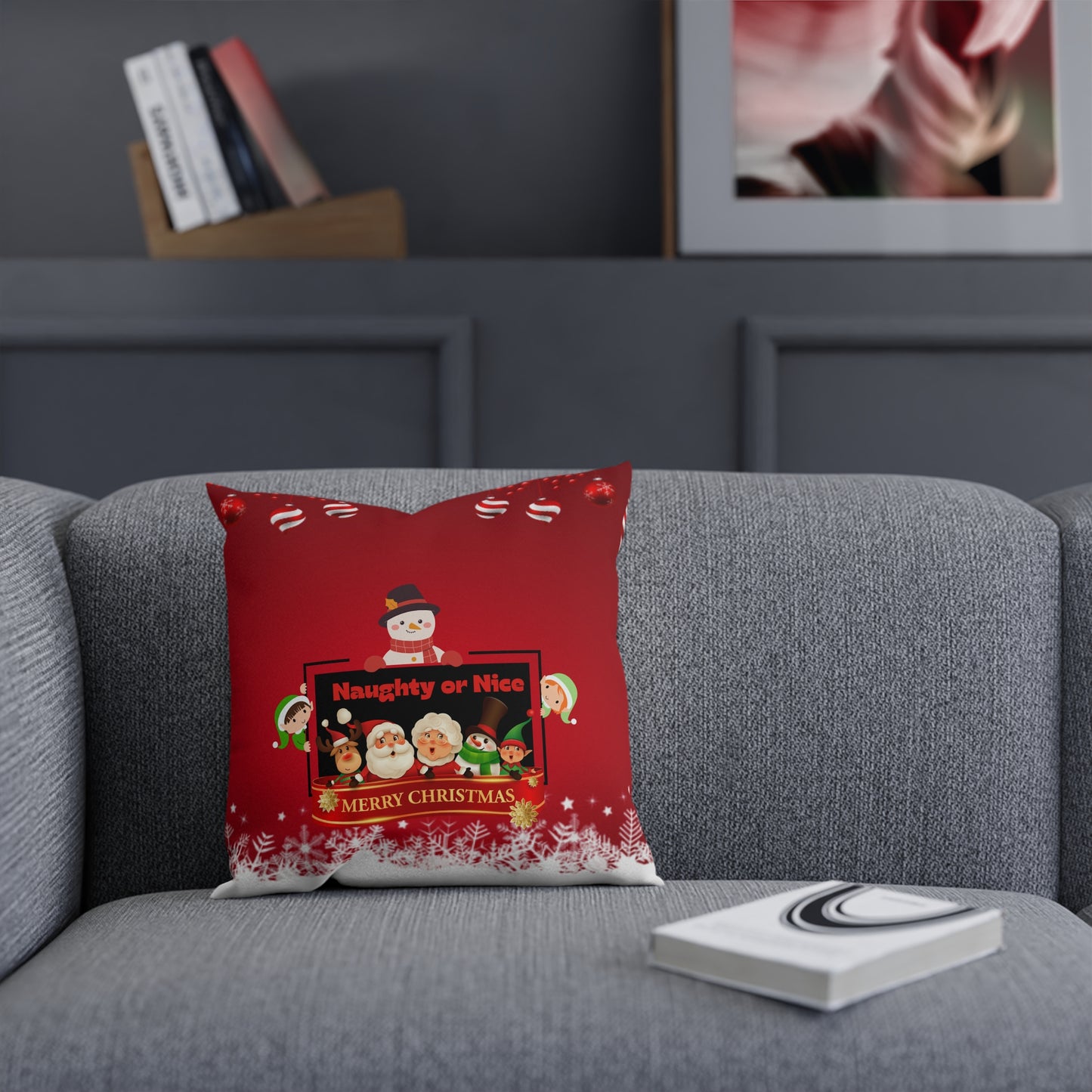 Naughty or Nice Christmas Pillow