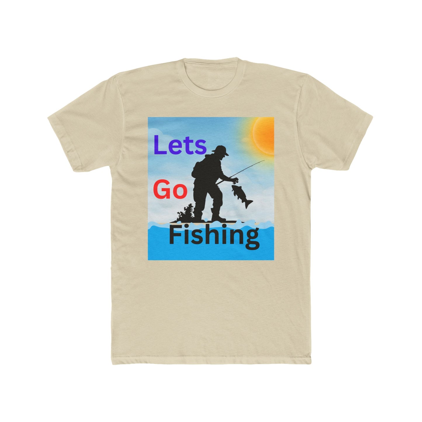 Lets Go Fishing - Unisex Cotton Crew Tee