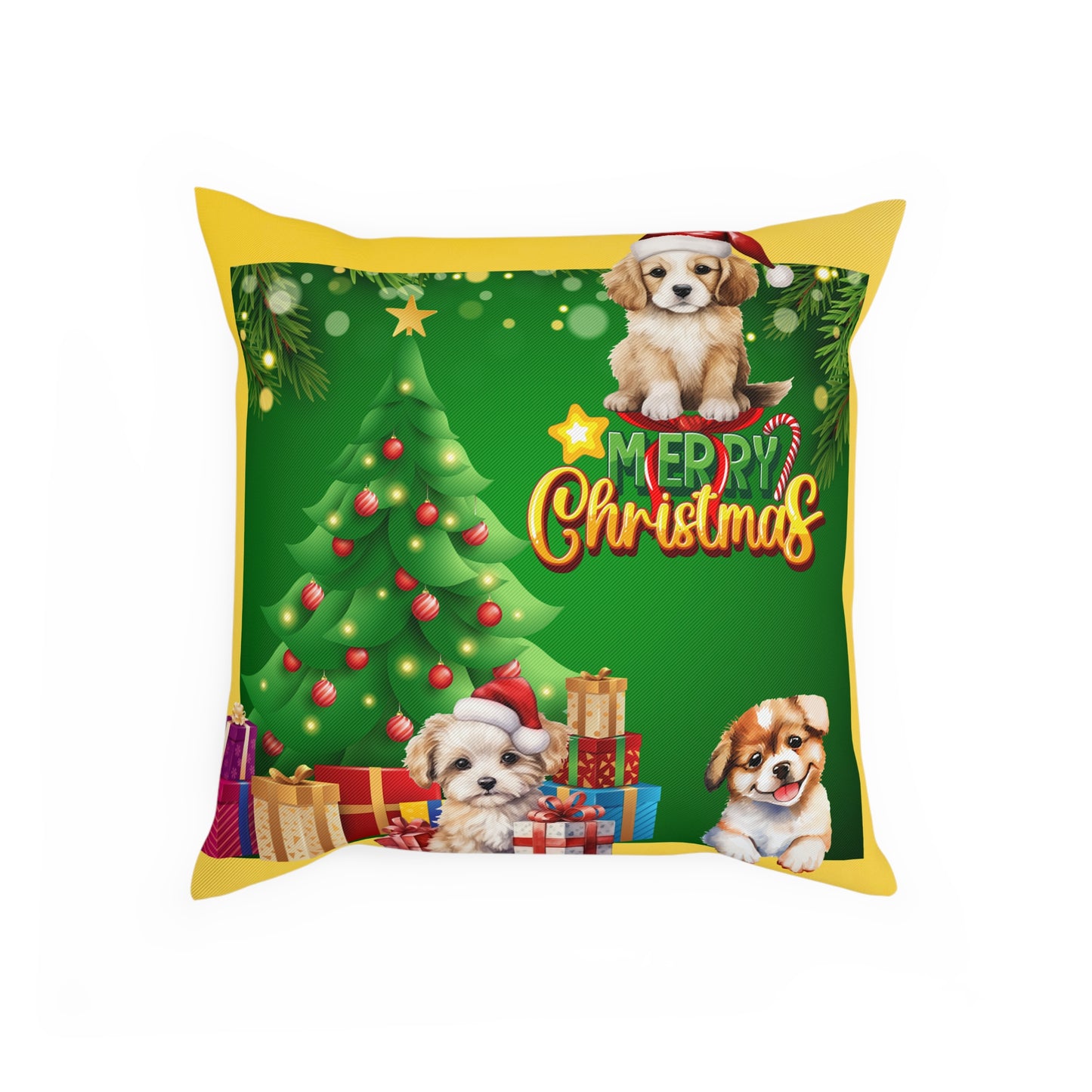 Puppy Christmas Pillow