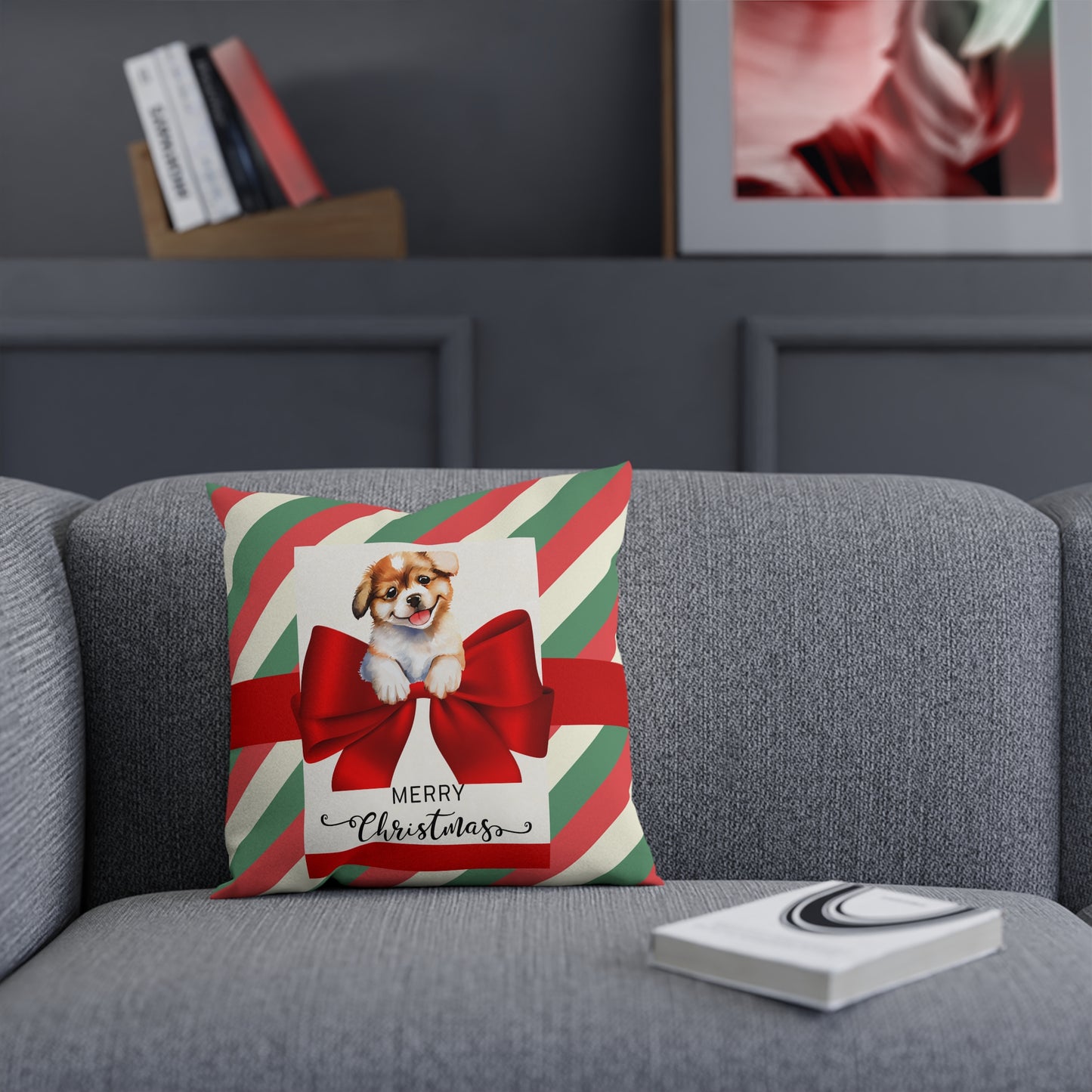 Puppy Gift Christmas Pillow