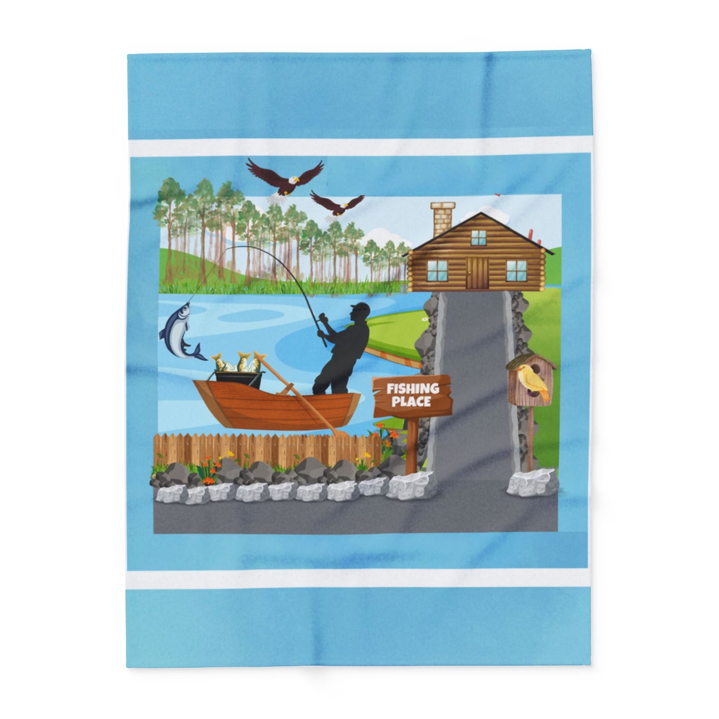 Family Fisherman Fleece Blanket