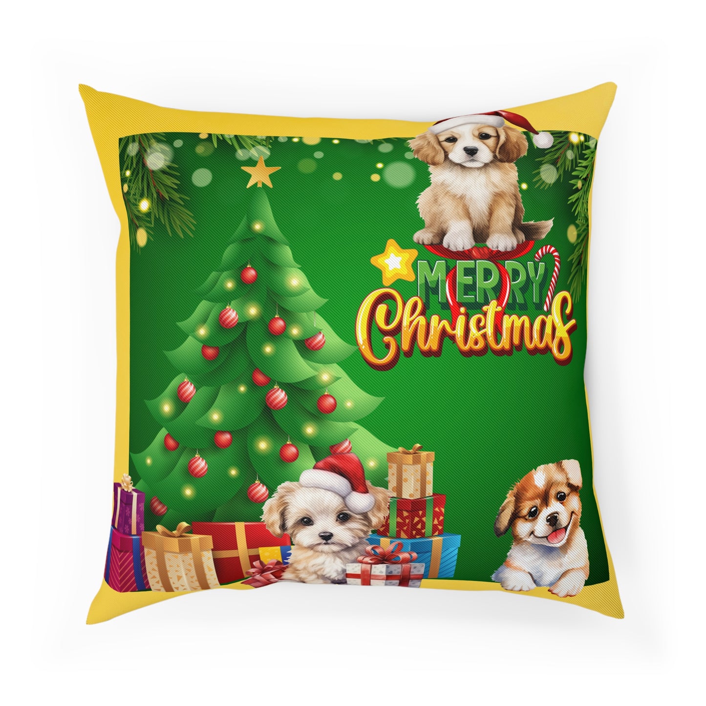 Puppy Christmas Pillow