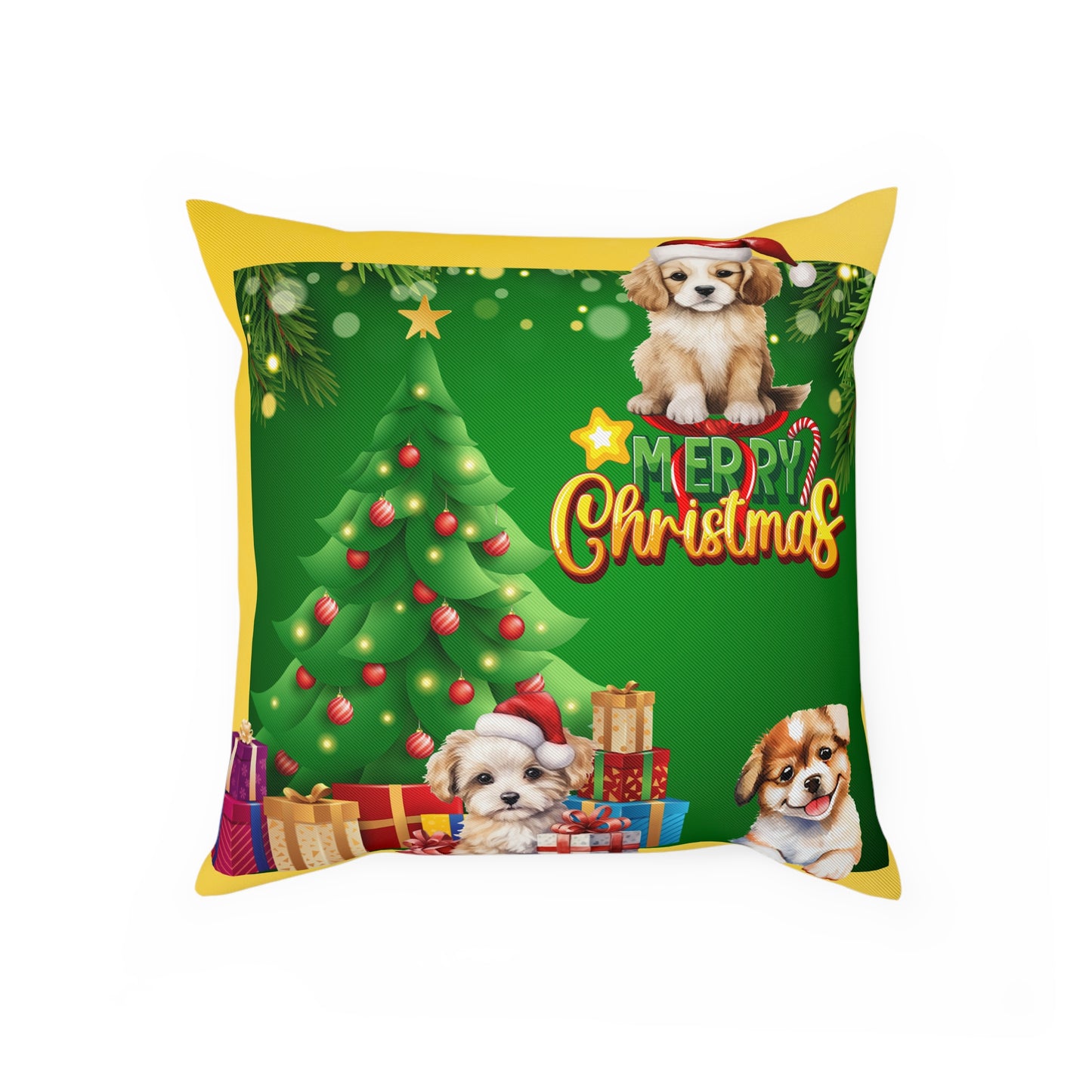 Puppy Christmas Pillow