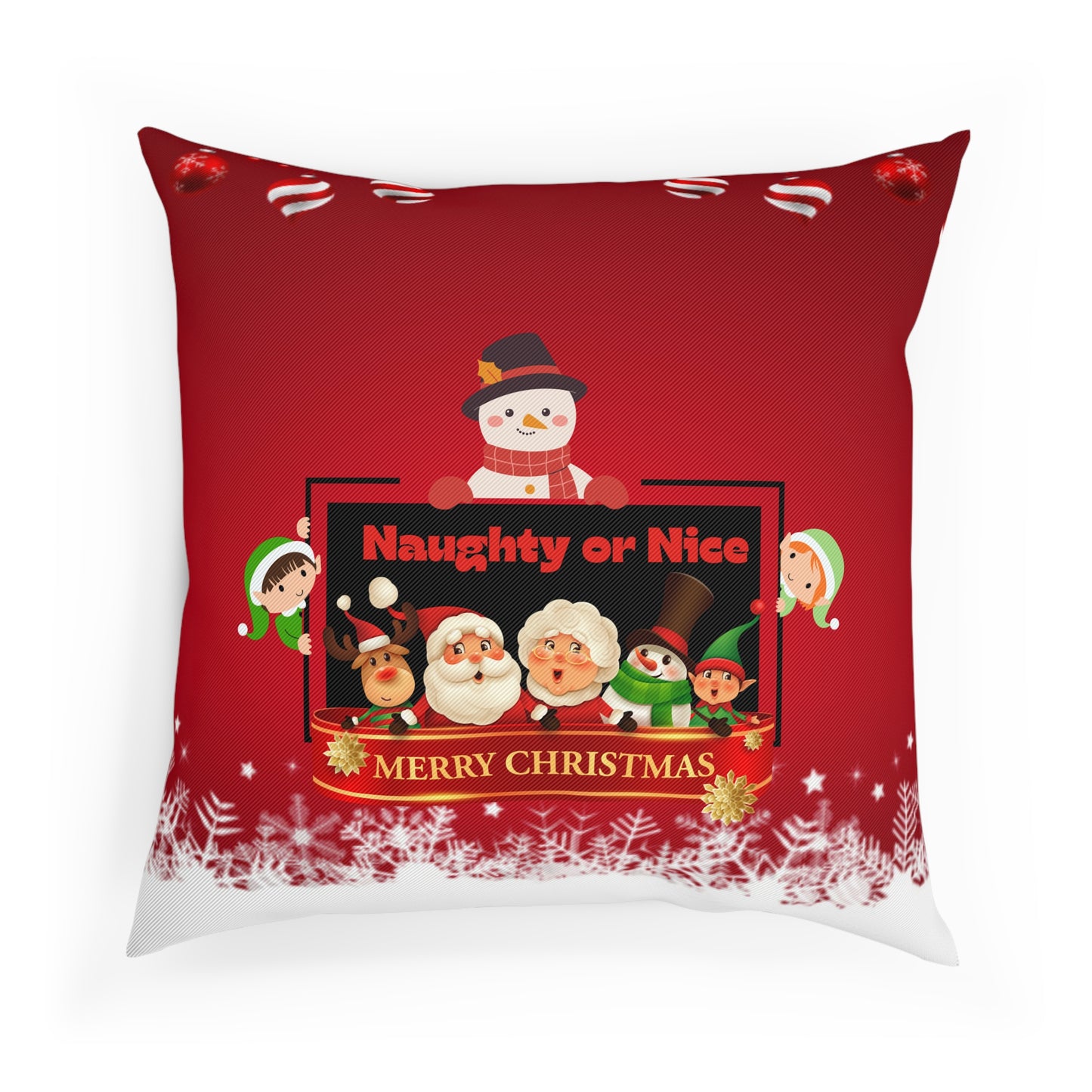 Naughty or Nice Christmas Pillow