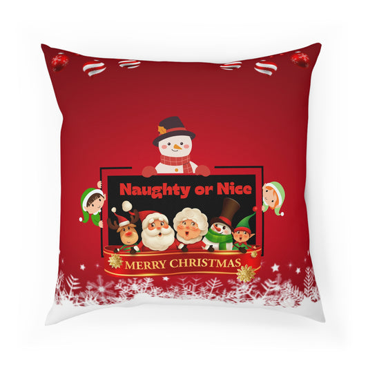 Naughty or Nice Christmas Pillow